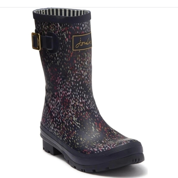 NEW Joules Molly Navy Mid Height Welly Rain Boots - Picture 1 of 7